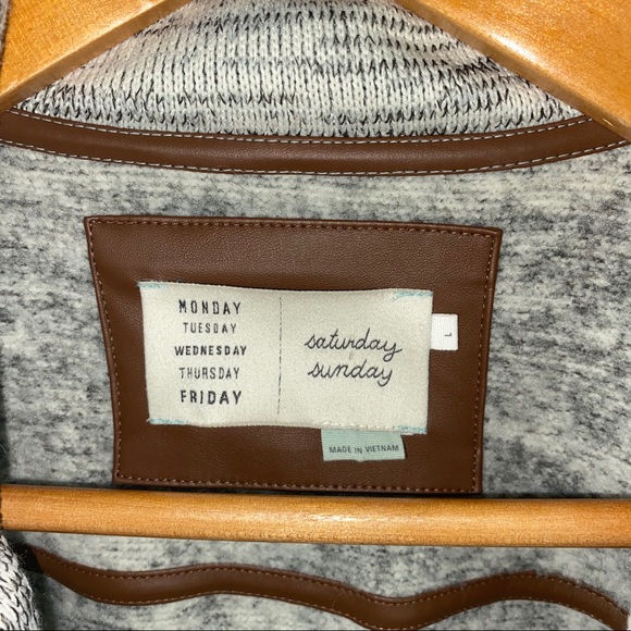 Anthro Saturday Sunday Sherpa Marled Grey Jacket - Picture 5 of 7